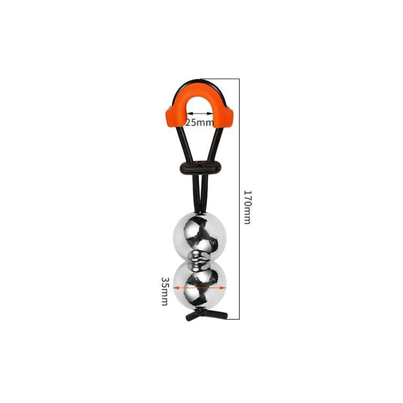 Металлические носилки для пениса с двумя шариками (диаметр 35 мм)